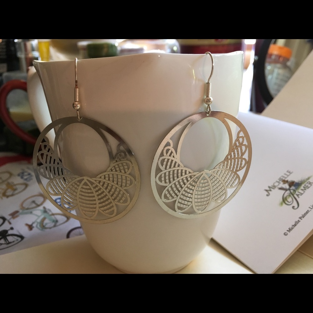Filigree earrings, dangle earrings